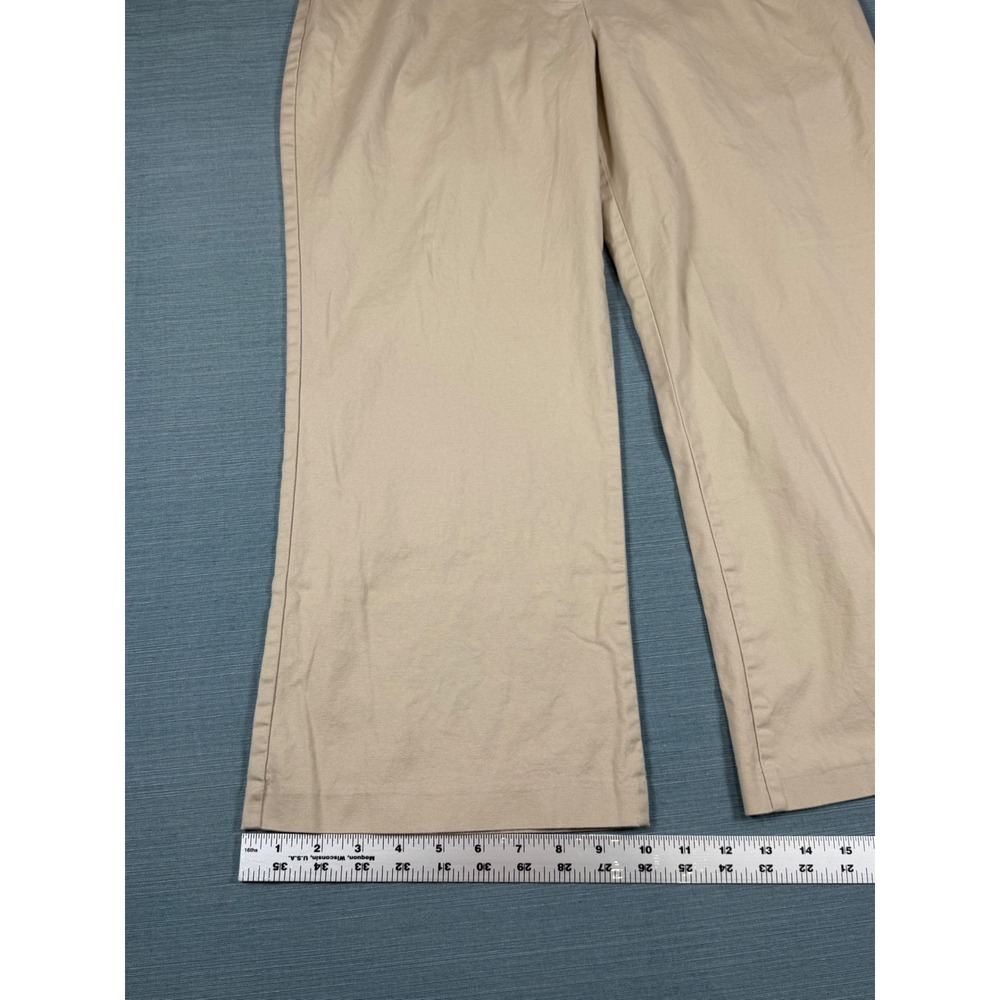 A.Byer Khaki Tan Wide Leg Trousers Size 9 High Rise Cotton Stretch Pants - Picture 7 of 10